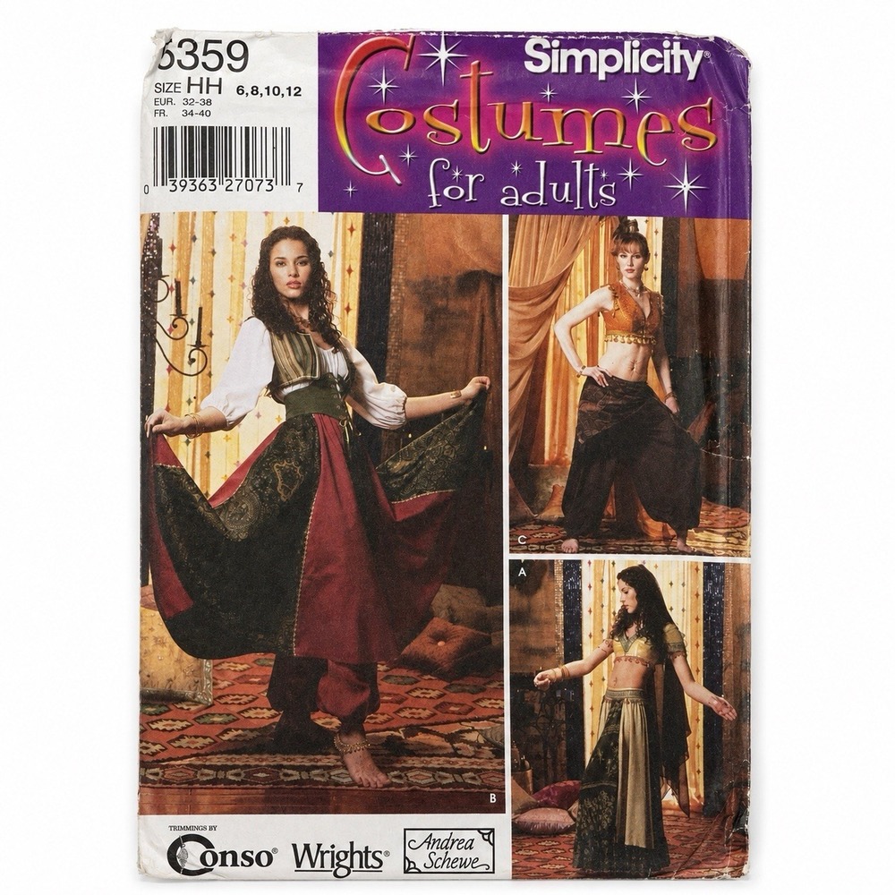 Simplicity Pattern Costume Belly Dancer 5359 HH Sz 6-12 Uncut Andrea Schewe